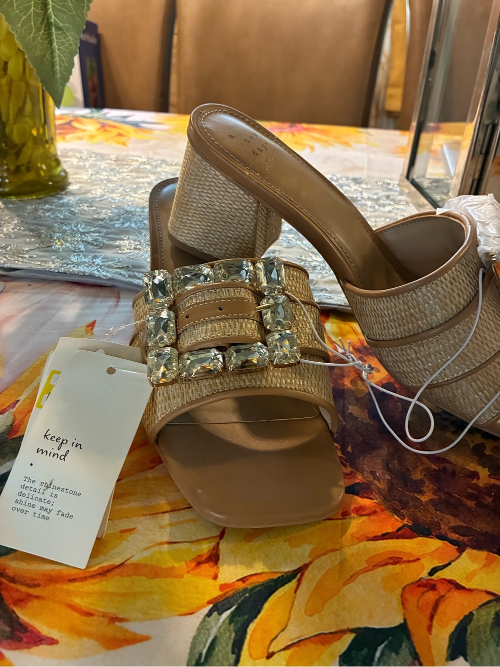 a new day Beige Woven Block Heel Wedges - Picture 7 of 7